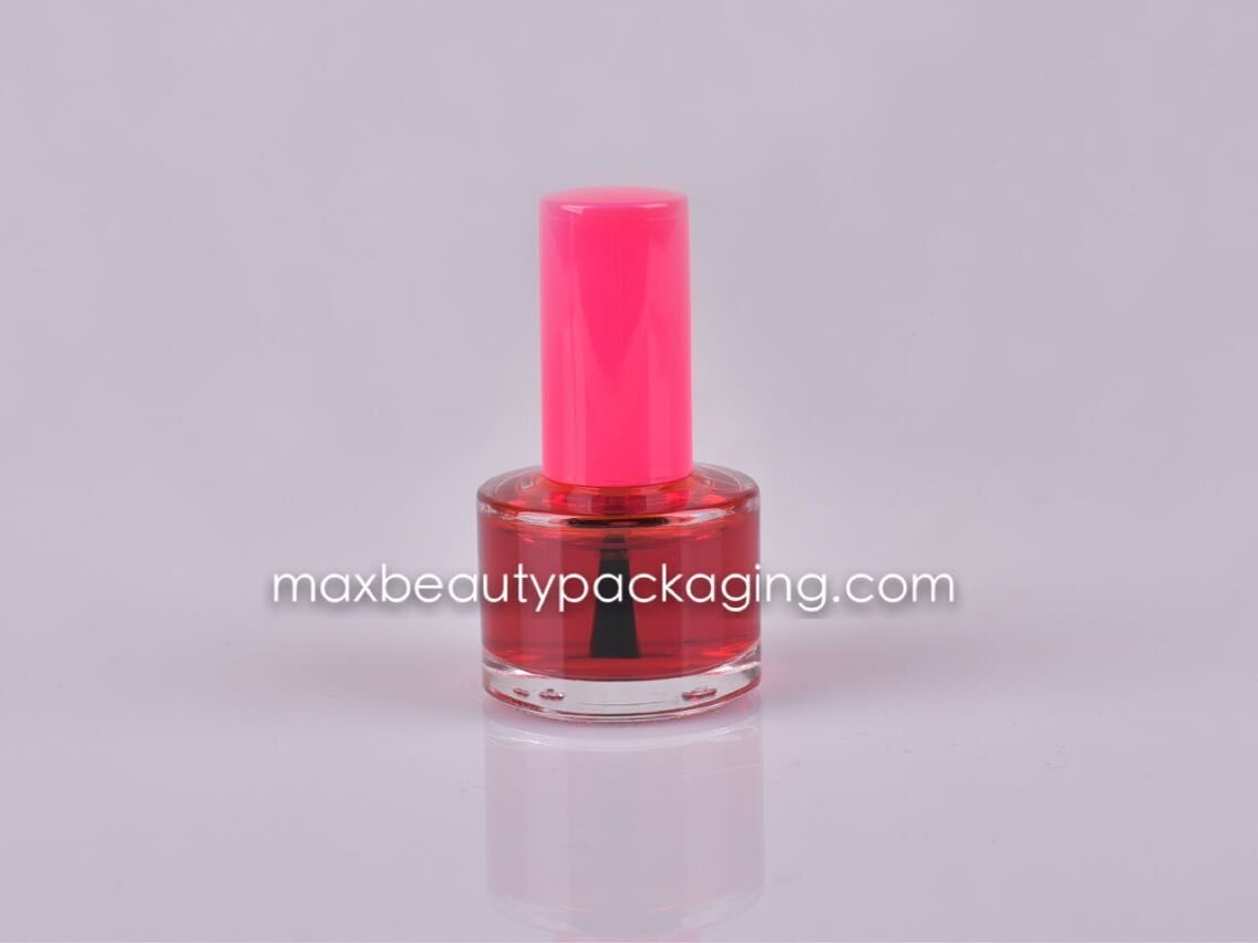 UV coating nail polish 15ml round straight nail polish bottle nail polish packaging plastic cosmetic packaging