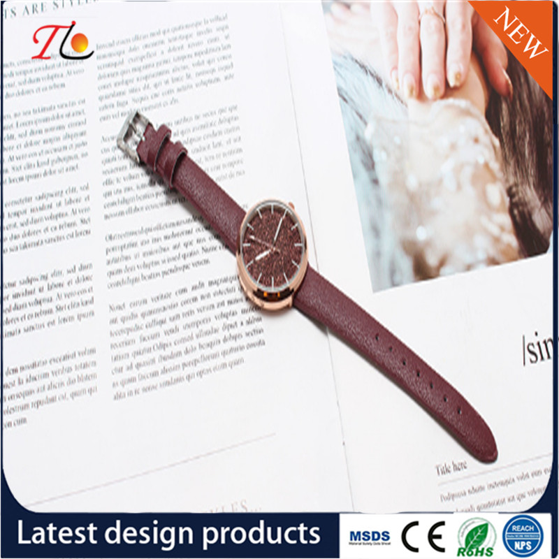 Wholesale Customization PU Watch Alloy Case Quartz Watch Fashion Watch Colorful Leather Band Shining Diamond Lady Watch