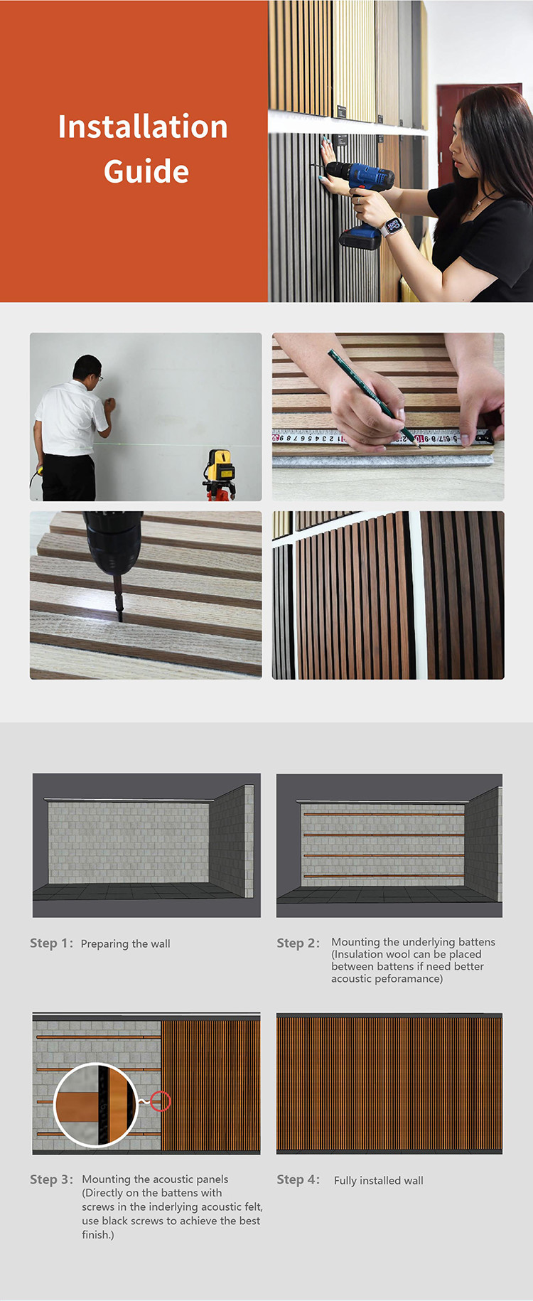 Fire Retardant Veneer Wood Slat Acoustic Wood Panel Superior Sound Absorption