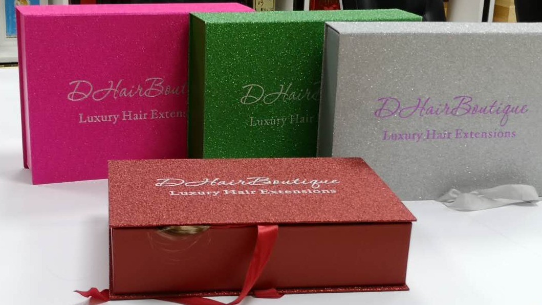 Satin Lined Hair Extension Packaging Box Recyclable High Precision And Lightweight