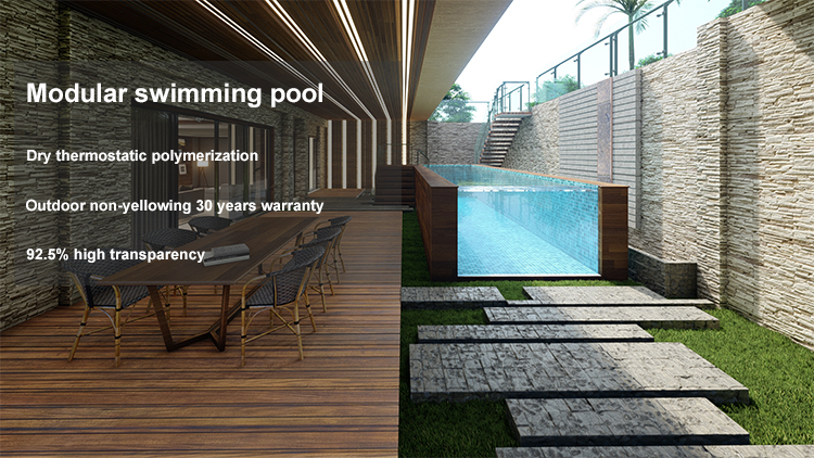 Swimming Shipping Above Ground Frp Pools with Clear Acrylic Window and Customizable Design