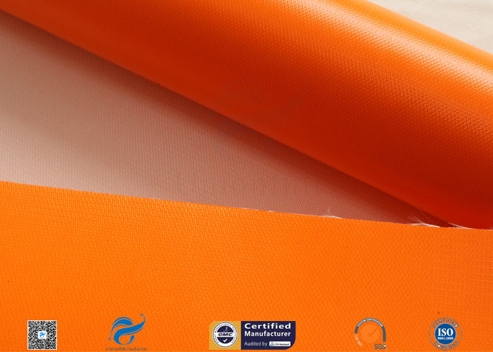 Orange Silicone Rubber Coated Fiber Glass Fabric Thermal Insulation Materials