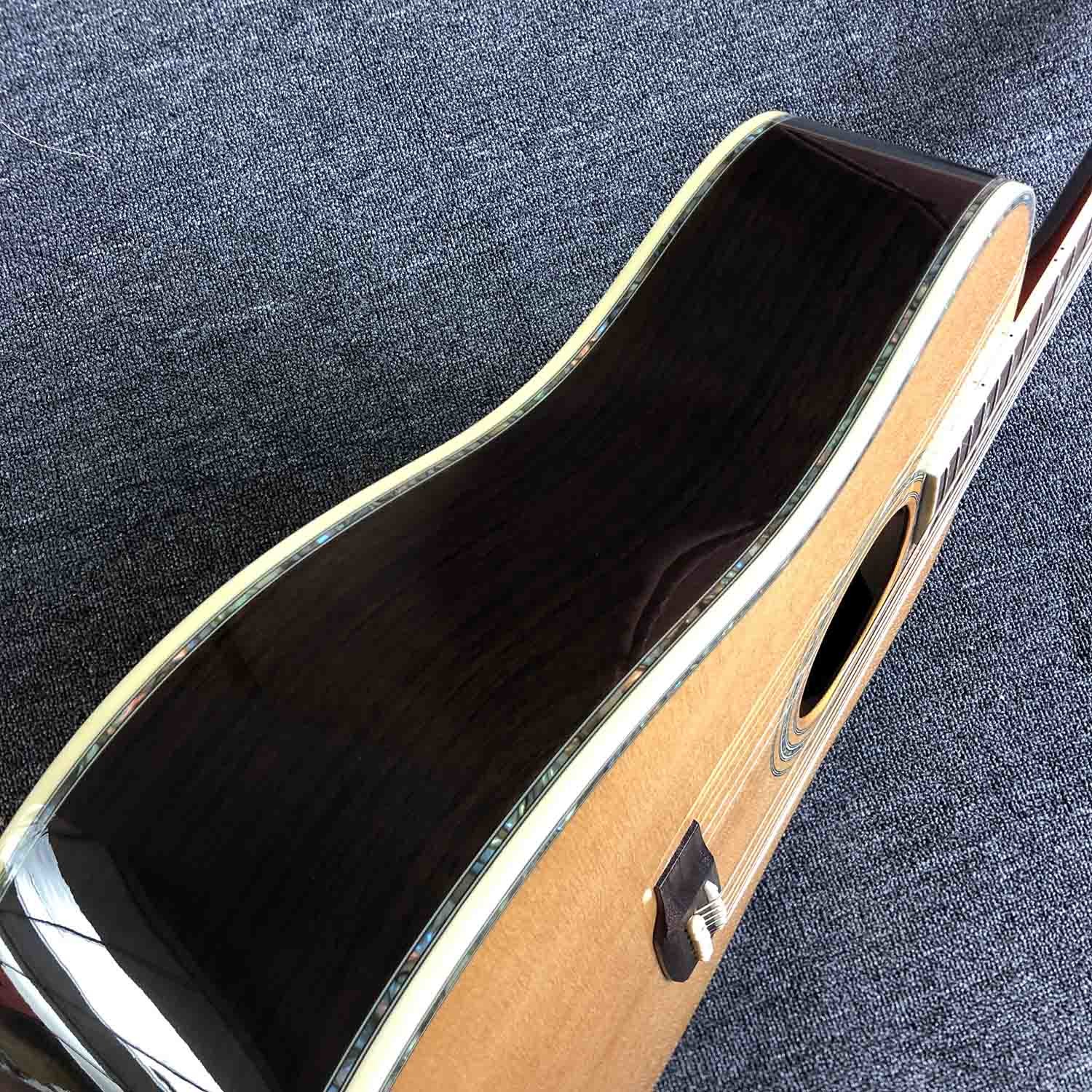 Custom Top Quality Solid Spruce Top Rosewood Back & Sides Acoustic Cutaway Guitar