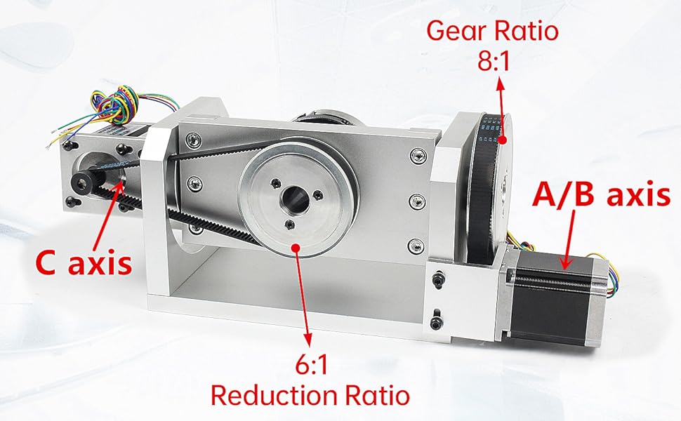 CNC Router 4th 5th A Axis Rotary Table Dividing Head Nema 23 Stepper Motor