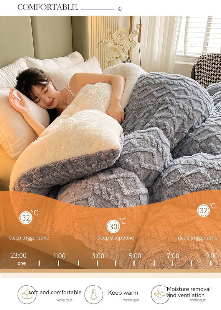 Customized Color Thickened Warm Lamb Fleece Quilt for Sustainable Chemical Fiber Quilt