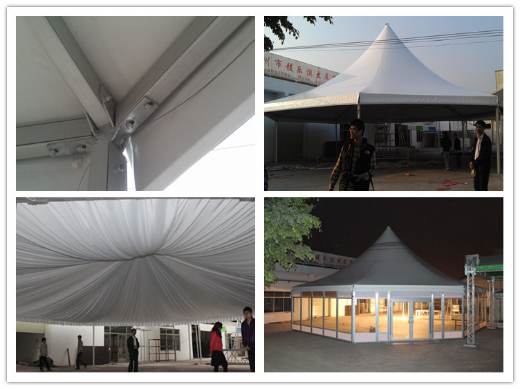 Octagonal Glass Wedding Party Tent , Outside Party Tents SGS Approved