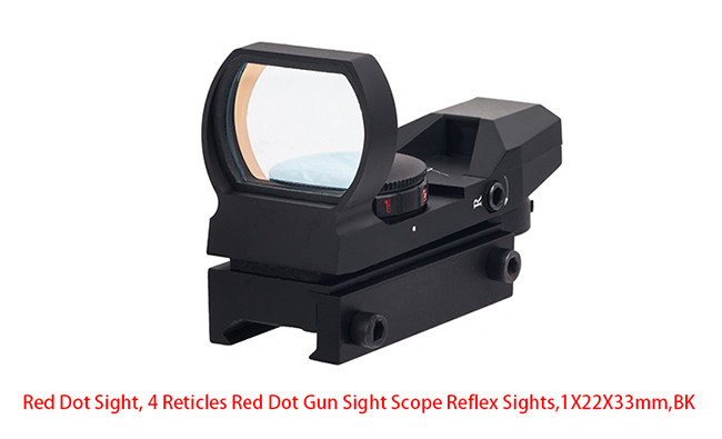 ANS Tactical 1X22X33mm Reflex Sight Scope Adjustable Reticle 4 Styles Red Dot Sight Scope BK
