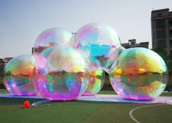 Multicolor Inflatable Mirror Sphere Balloon For Christmas Decoration