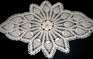 Rectangular coffee table linen table cloth table, Corcheted Lace Table linen, Tablecloth