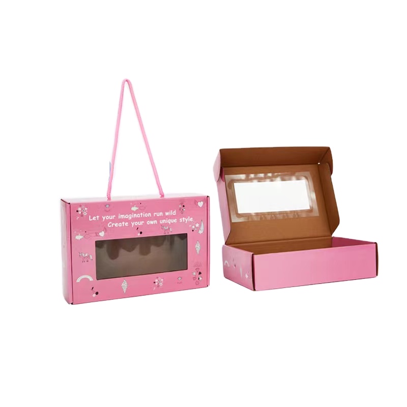 kraft paper Shoe Packaging Box Shipping Mailer Box With Pvc Window