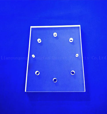 Transparent Quartz Glass Plate With Hole Semiconductor Laser Drilling 100mm