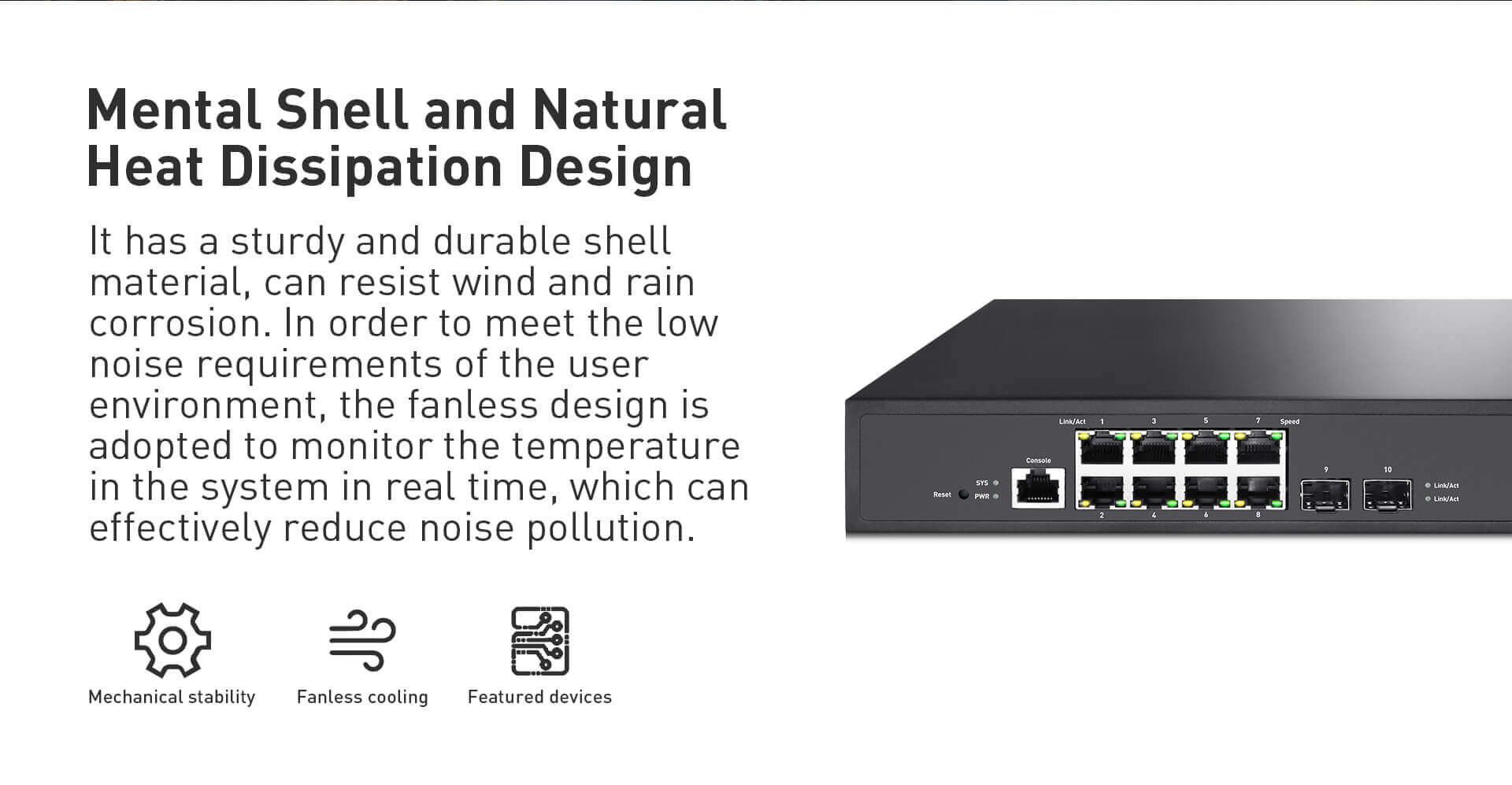 Rack Mount 8-Port Gigabit With 2G SFP Slots Uplink L2+ SNMP Managed 150W PoE Switch For Security Camera