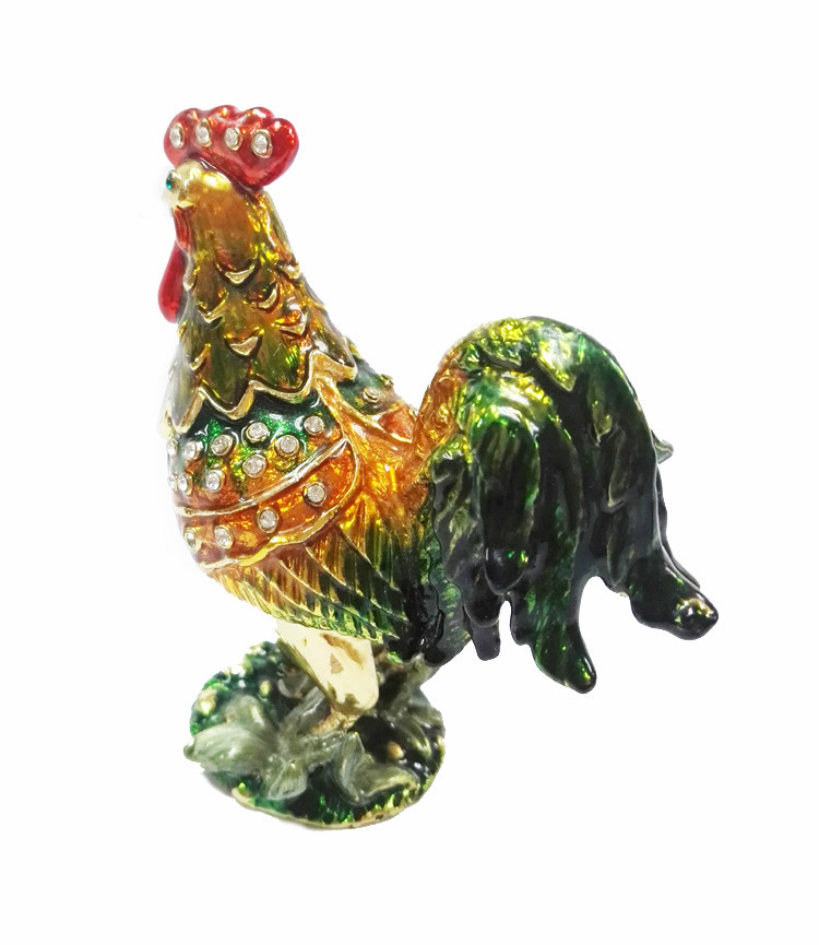 Decorative Alloy Rooster Jewelry Boxes High quality rooster shape jewelry box