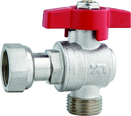5301A Gas Stove Brass Ball Angle Valve DN15 for Residential Hot Water Supply w/ Plastic pipe Adapter x Flex. Female Nut
