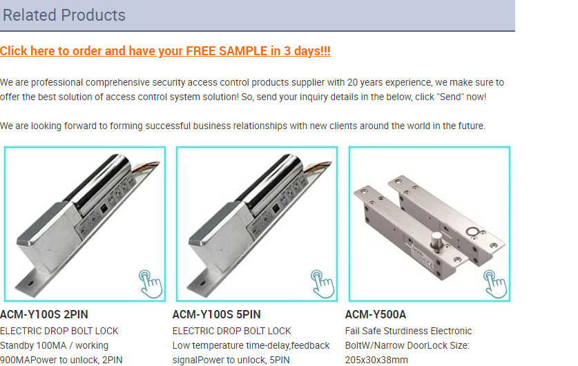 Aluminium Hook Automatic Electric Drop Bolt Frameless Glass Door Locks