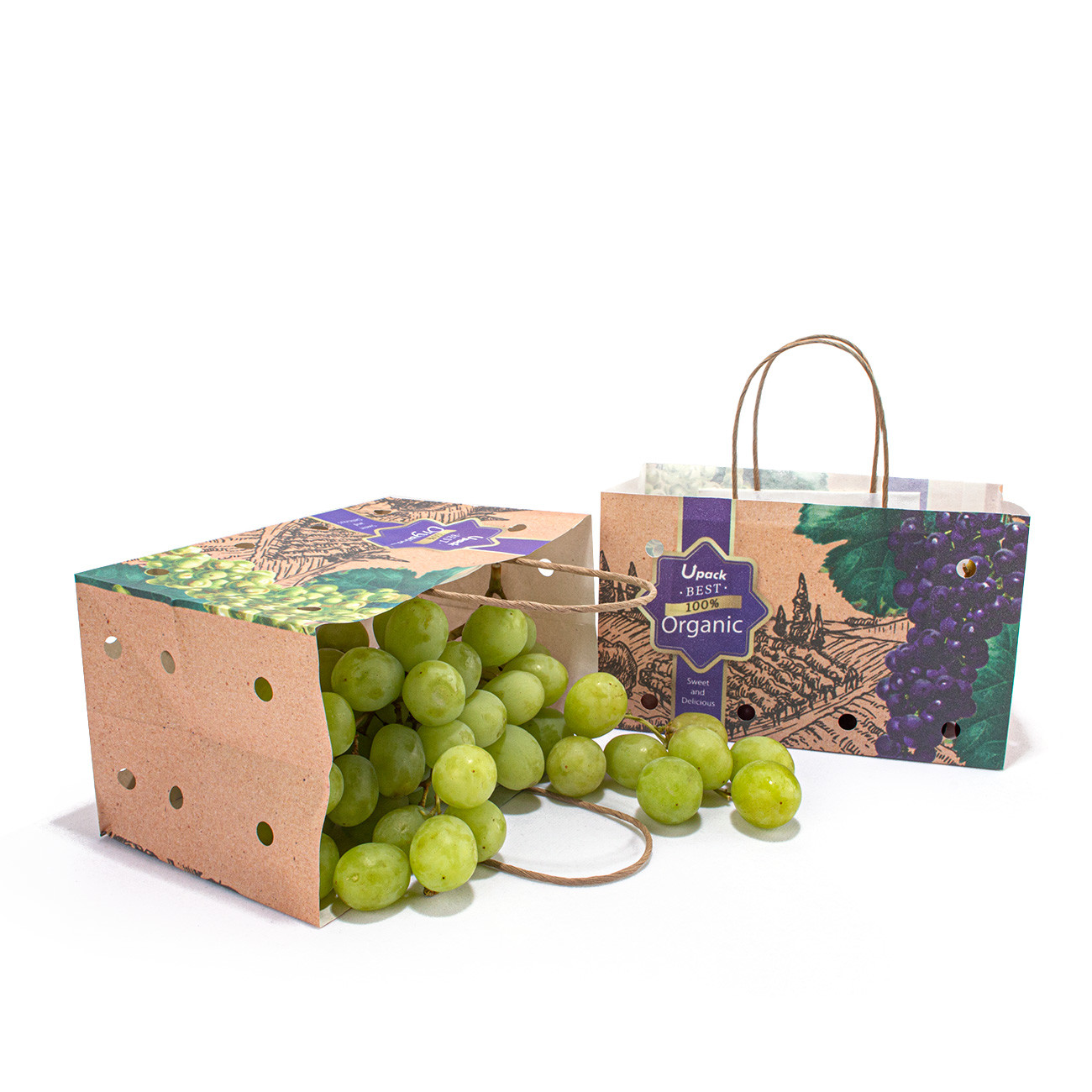 Customizable Sustainable Fruit Packing Paper Bags For Fruits And Vegetables