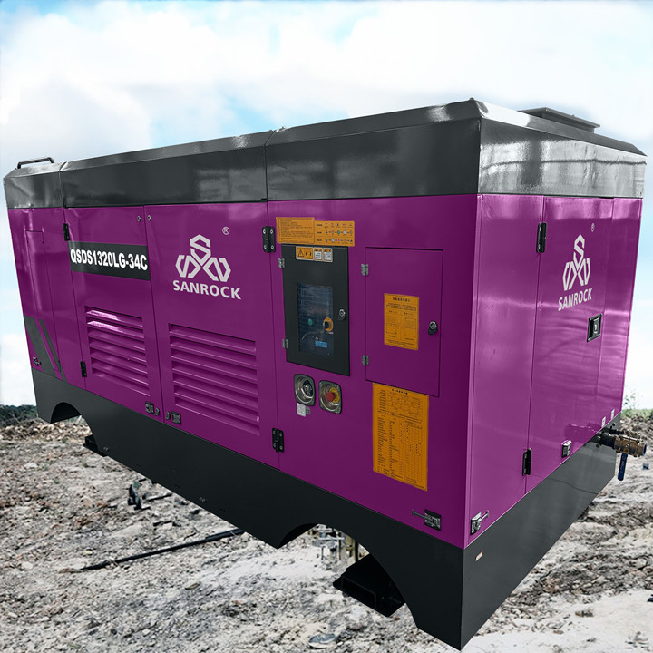 Water Well 24m3/min Diesel Screw Mobile Air Compressor with Air or Water Cooling