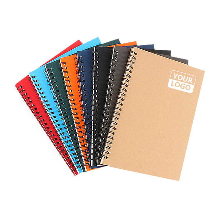 Custom School A5 Spiral Notebook Personalized Kraft Paper Notebooks Customizable