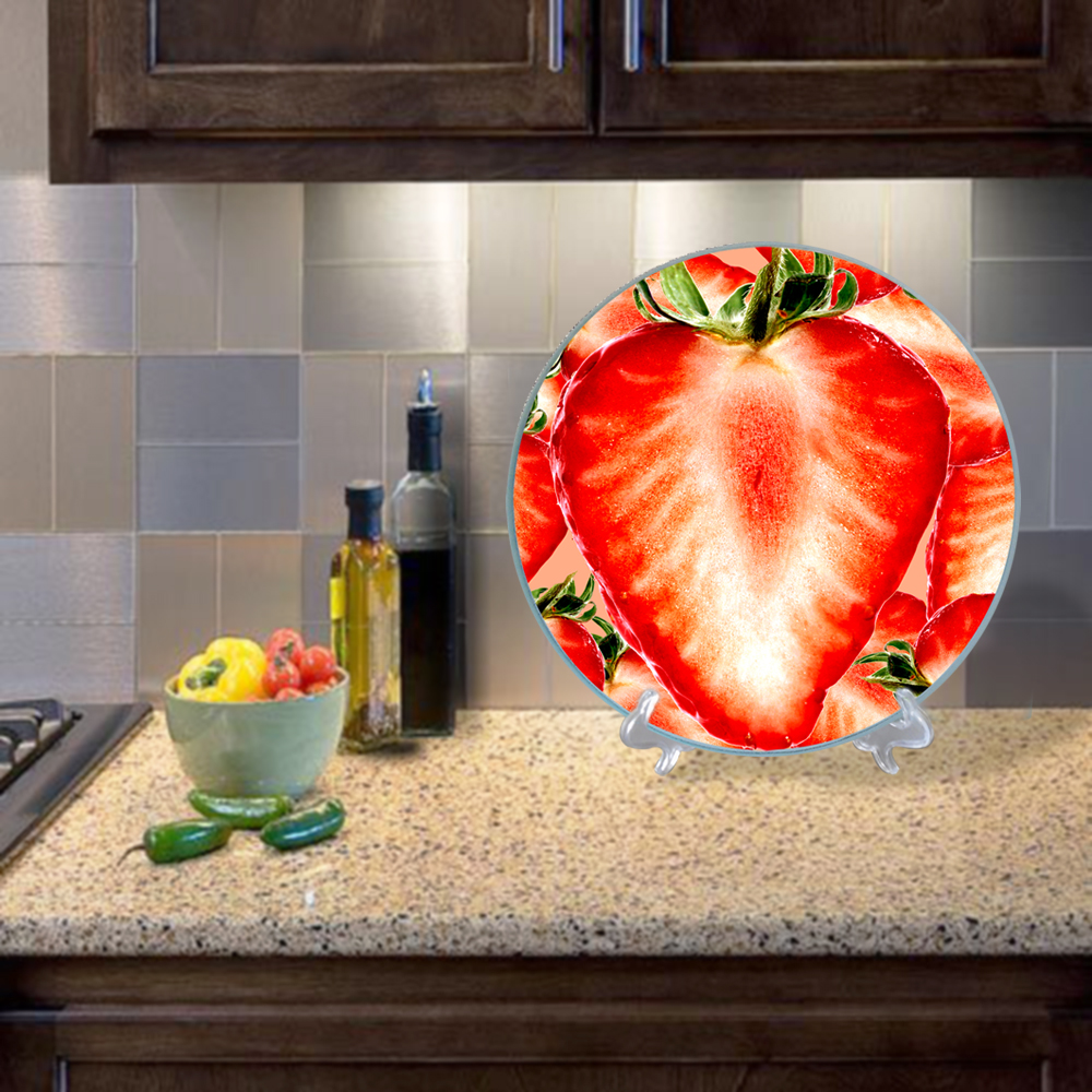 White Glass Round and Square Cutting Board Placemat for Customized Color Dining Table