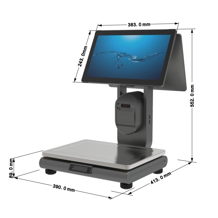 Artificial Intelligence POS Weighing Scale USB/RS232/RJ45 With 58mm Printer