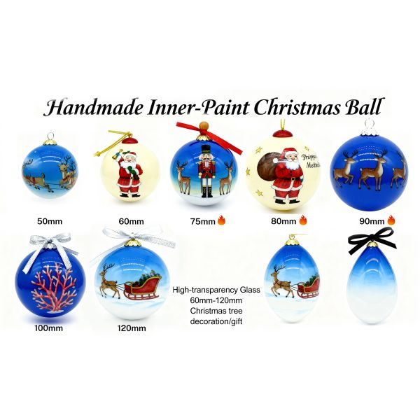 Factory Price Customizable Hand Painted Glass Ball for Holiday Parties Christmas Tree Ornaments ODM/OEM Factory Direct