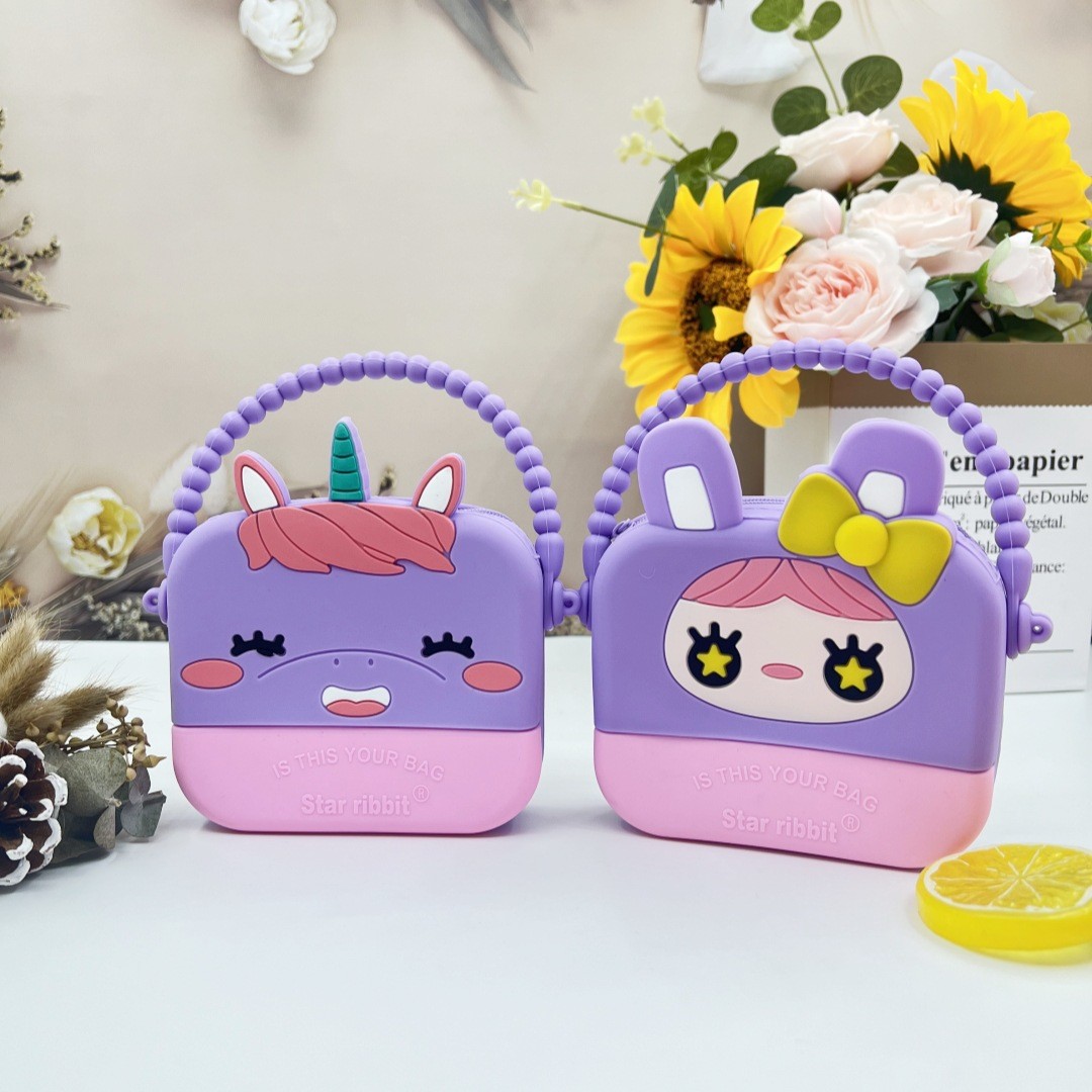 Unicorn Silicone Pencil Box Storage Organization Crossbody Bag Shoulder Handbag Christmas Birthday Gifts For Boys Girls