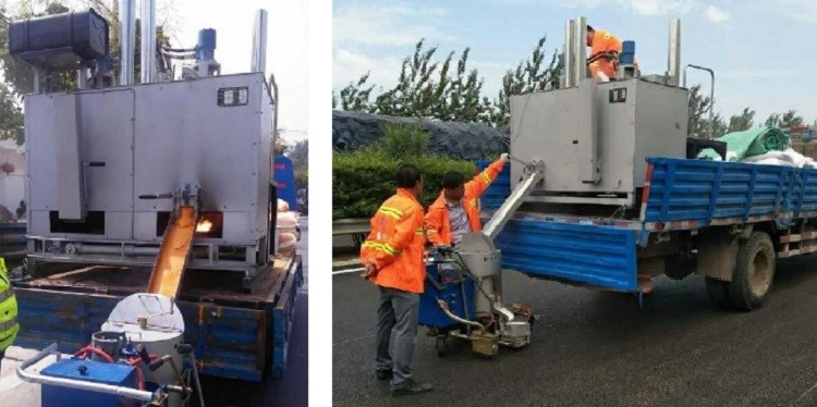 WAGE 2 Tanks Gas Road Marking Thermoplastic Boiler AC220V