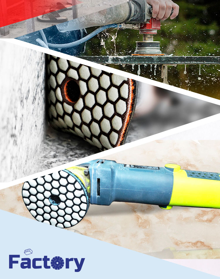 Granite Marble Floor Polishing Pad 4inch Wet Dry Resin Sandpaper 100mm Handle Grinder