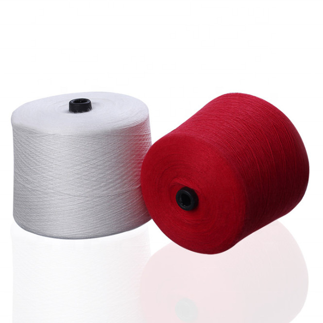 20S/2 Recycled Polyester Spun Yarn S/Z Twist Raw Pattern For Sewing