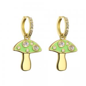 Buy cheap Cute Enamel Gold Plated Drop Earring Mushroom Dangle Earrings product