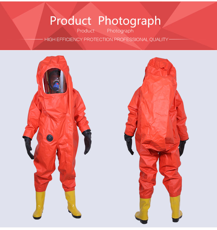 Conjoined Fire Fighting XL PVC Acid Chemical Safety Suit