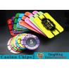 Crystal Acrylic Tiger Image Casino Poker Chips Round 40 / 45 / 50mm for sale