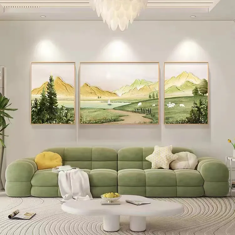 Customized Home Decor Wall Art Painting Hand Painted Landscape Sunset Mountain Scenery Canvas Textured Oil Painting