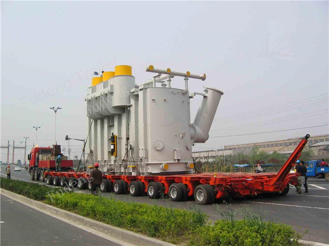 16 Axles 8 Line Hydraulic Modular Heavy Equipment Trailers Large Generator Transport