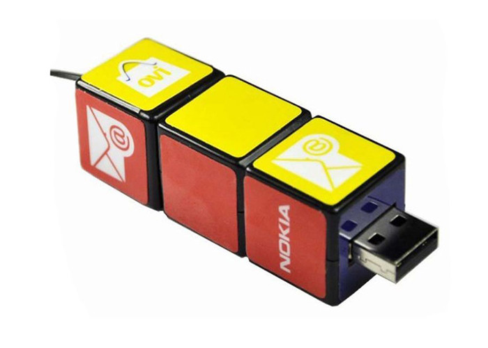 8g White Usb Stick Drive Magic Cube Shape Easy Use With Laser Engraved Logo