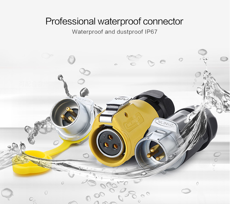 IP67 Push Pull 3Pin Waterproof Supply Electrical Power Connector