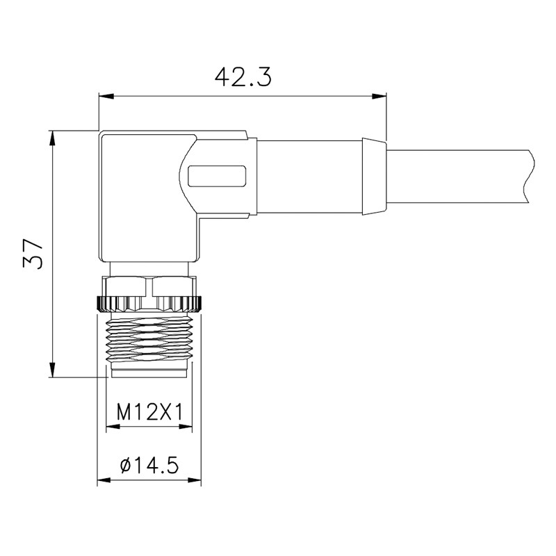 3 4 5 6 8 12 17pin M12 Right Angle Waterproof Connector Male Female 90 Degree Connector