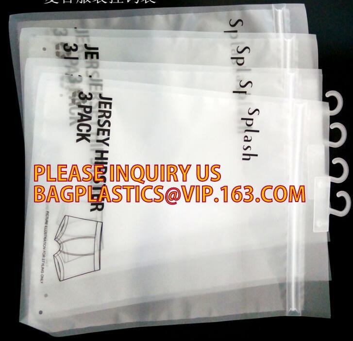 Frosted Zip lockk bag EVA PVC hanger bag for clothes, EVA frost drawstring bag, Frosted Plastic EVA Garment Packing Bag zi
