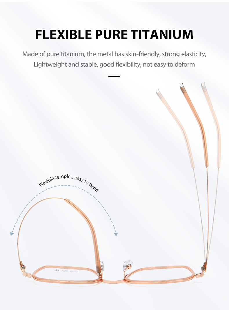 Computer Acetate Reading Glasses Titanium Square Prescription