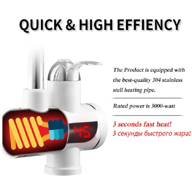 ABS Instant Digital Electric Hot Water Tap Touch Sensor 220V ROHS For Kitchen Sink