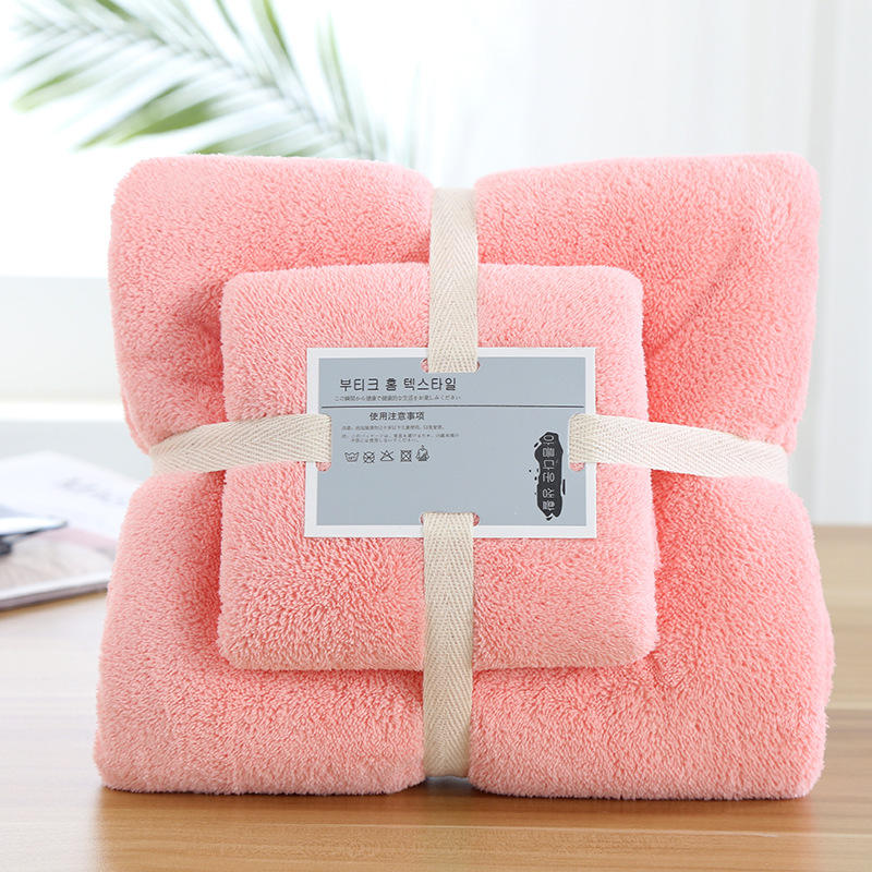 Coral Fleece Cooling Turkish Towel Set 5 Star Colorful Zero Twist Gift Set Bath Towel
