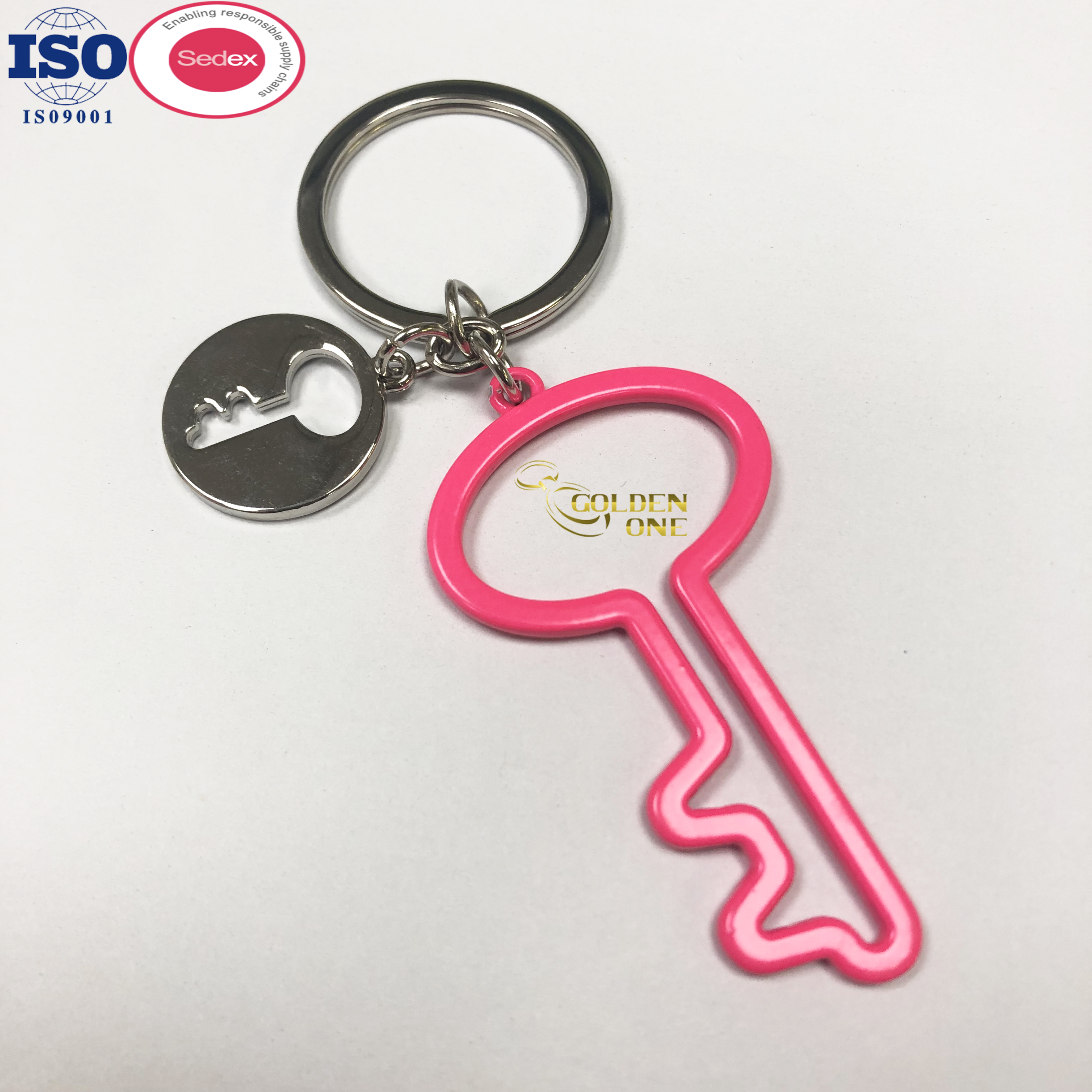 Hot Sale Personalize Promotion Gift Five Pointed Star Shaped Metal Keychain Star Two-piece Combination Keychain