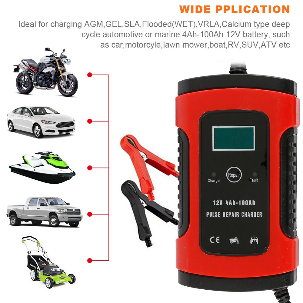 Motorcycle 12v 7ah Smart Lead Acid Battery Charger For Pulse Repair