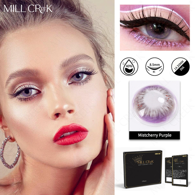 KSSEYE Custom Tinted 1 Month Coloured Contact Lenses purple blue grey