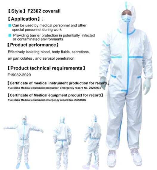 Non Woven Fabric Disposable Protective Clothing Breathable Waterproof