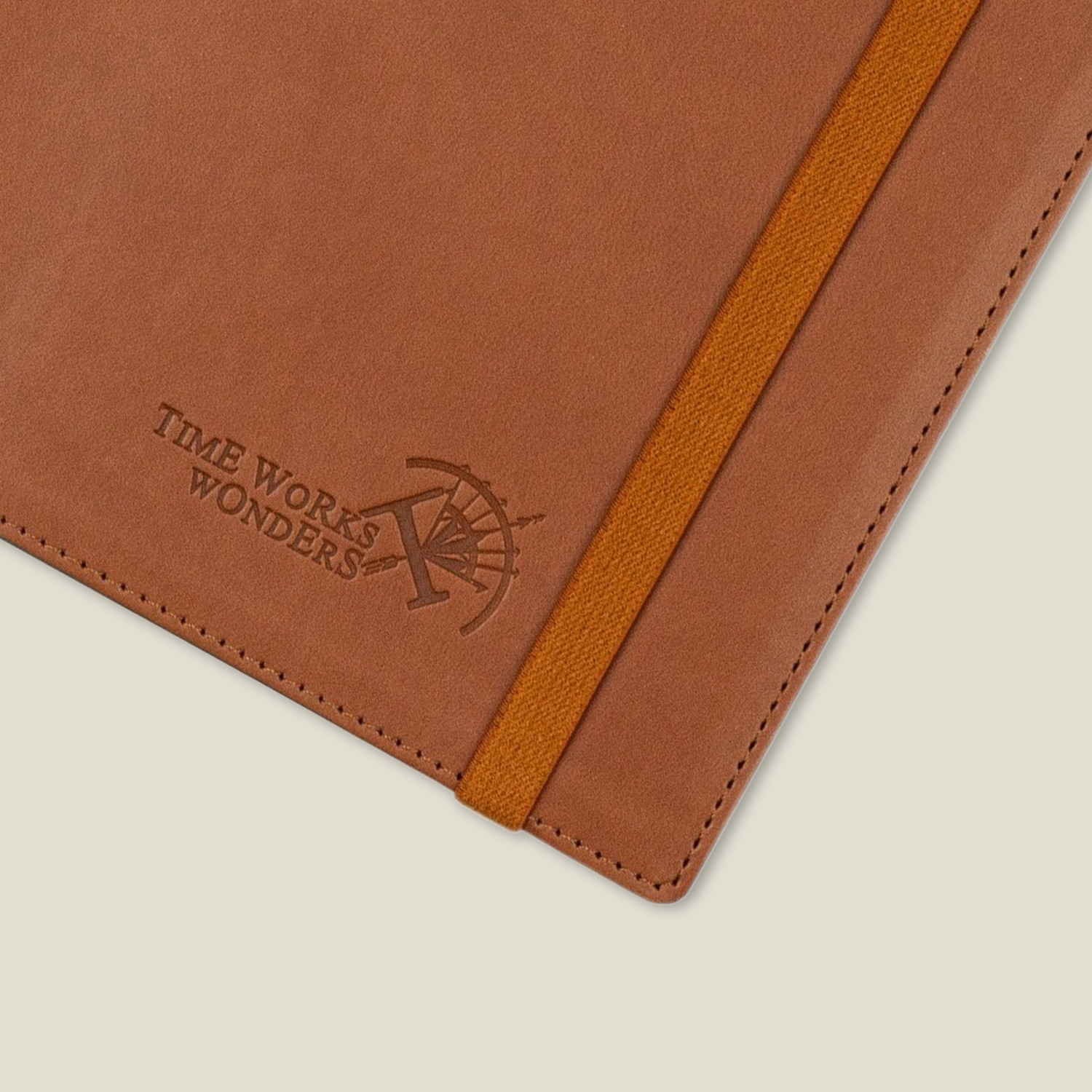 Brown Softcover Spiral Planner 2023 Daily Weekly Schedule Calendar Paper Pocket