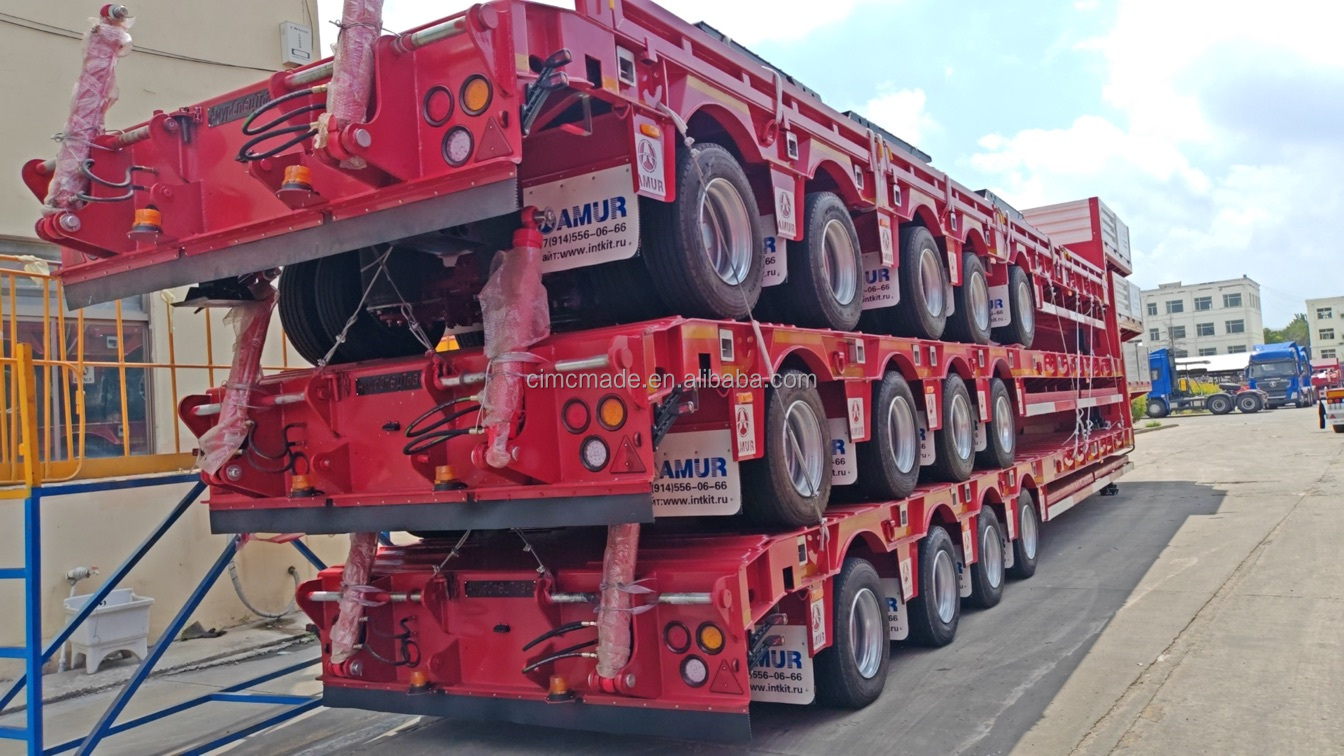 100000kg Max Payload Multi Axle Low Bed Semi Trailer for Heavy Duty Transport by CIMC