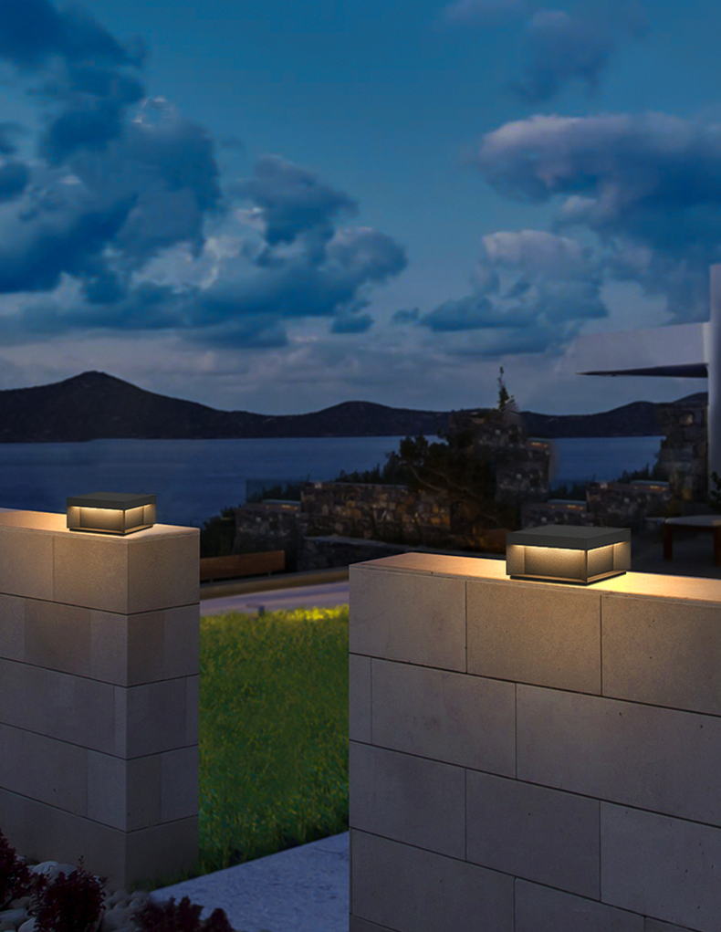 3000K Easy Install Stainless Steel Solar Pillar Light , Columns LED Outdoor Solar Lights