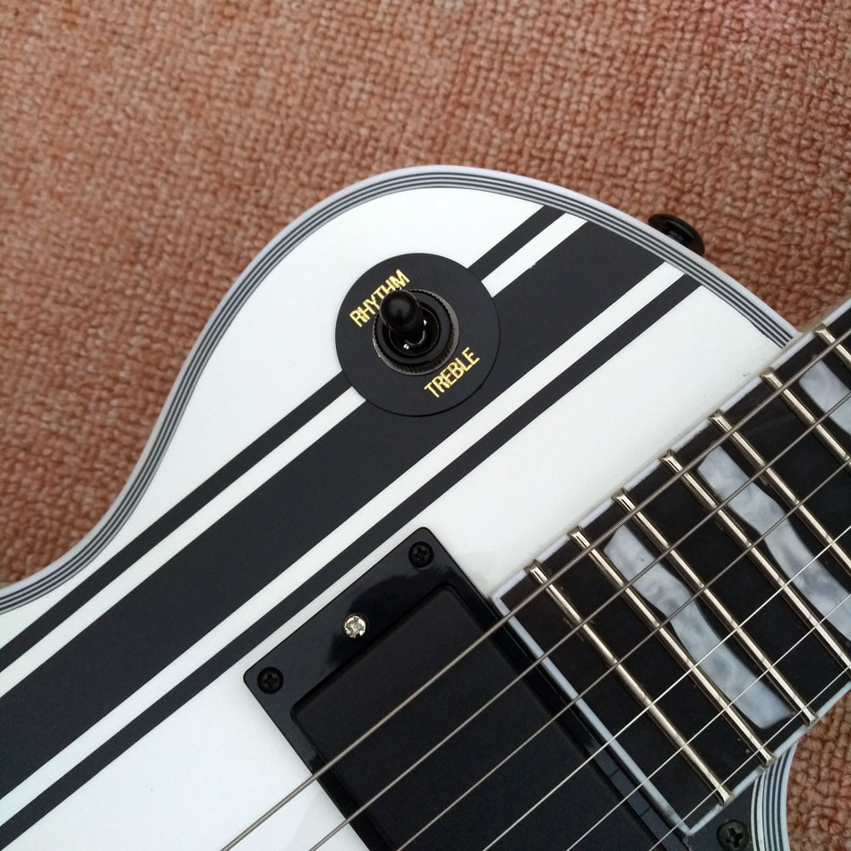 In stock Custom LTD Iron Cross SW James Hetfield Signature Electric Guitar EMG Snow White, Rosewood Fingerboard, Free sh