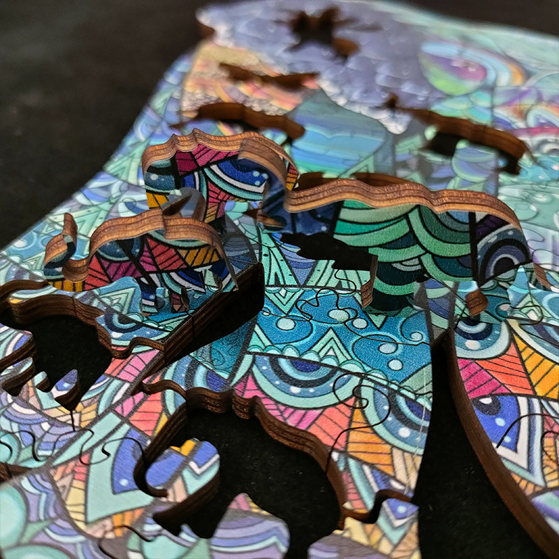 Animal Shaped Colorful Floor Wooden Elephant Jigsaw puzzle for 3 year olds